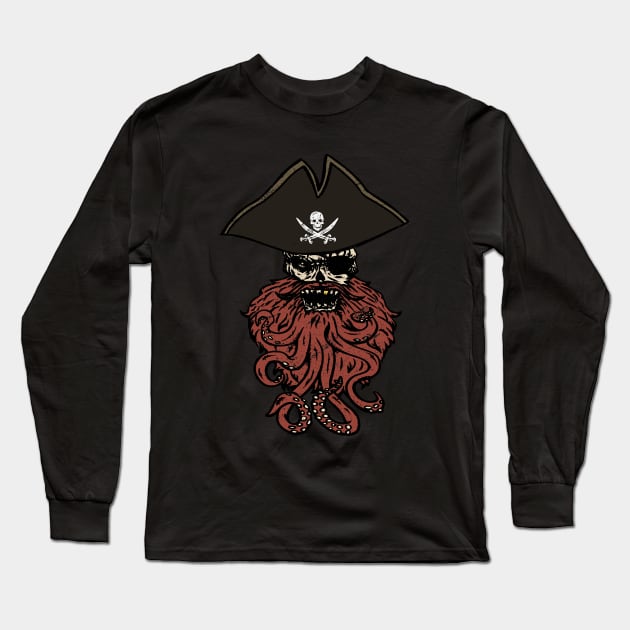 CAPTAIN OCTOPUS Long Sleeve T-Shirt by walterorlandi